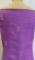将图像加载到图库查看器中， Lakhnavi 手工制作的 Munga 丝绸 Chikankari Kurta 和 Dupatta 套装 - Honc0108288
