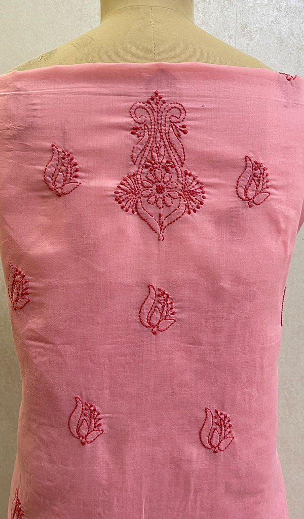 Women's Lucknowi Handcrafted Cotton Chikankari Unstitched Kurti Fabric - Honc0121977