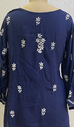 Load image into Gallery viewer, Fariah Women&#39;s Lakhnavi Handcrafted Modal Cotton Chikankari Top - HONC0136481
