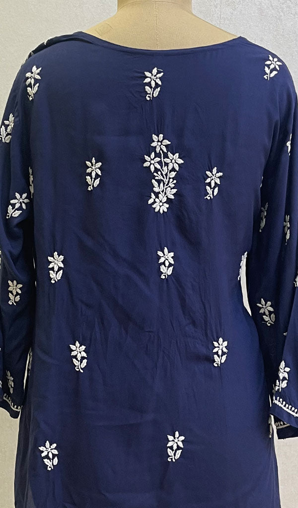 Lakhnavi 手工莫代尔棉 Chikankari 上衣 - HHONC0136481