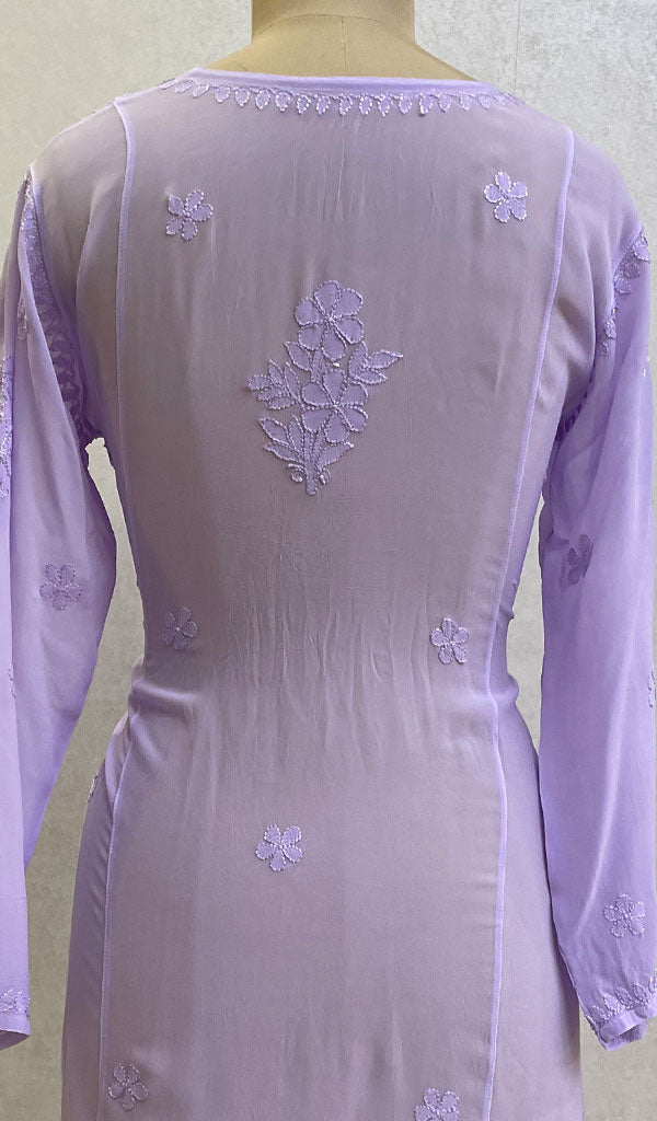 Lucknowi 手工粘胶乔其纱 Chikankari 上衣 - HONC0133200