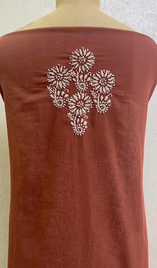 Women's Lakhnavi Handcrafted Cotton Chikankari Suit Material - Honc0133564