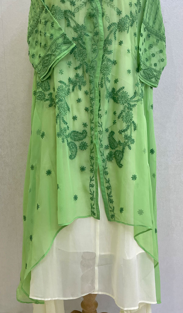 Women's Lakhnavi Handcrafted Faux-Georgette Chikankari Dress - HONC0137240