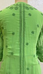 将图像加载到图库查看器中， Haaya Women&#39;s Lakhnavi Handcrafted Faux-Georgette Chikankari Shrug and Dress Set - HONC0137233
