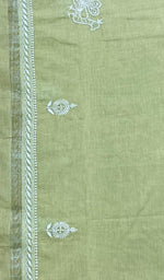 将图像加载到图库查看器中， Lakhnavi 手工制作 Chanderi 丝绸 Chikankari Dupatta - Honc0108752
