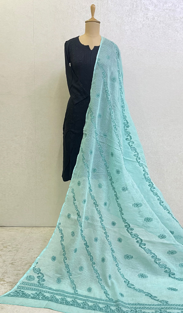 Women's Lucknowi Handcrafted Kota Cotton Chikankari Dupatta - HONC0120284
