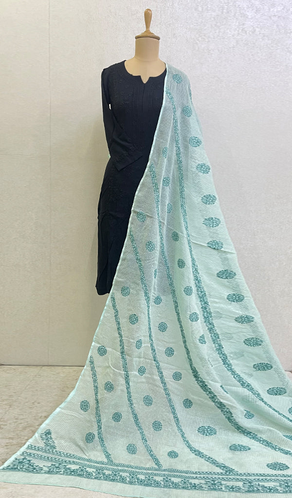 Women's Lucknowi Handcrafted Kota Cotton Chikankari Dupatta - HONC0120283
