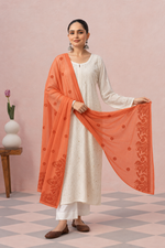 Women's Lucknowi Handcrafted Cotton Chikankari Dupatta - HONC0210041
