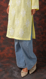 Women's Lucknowi Handcrafted Cotton Chikankari Kurti- HONC0129493
