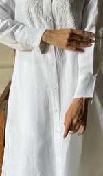 Load image into Gallery viewer, Women&#39;s Lakhnavi Handcrafted  Linen Cotton Chikankari Kurti -  HONC0301627

