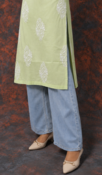 Women's Lucknowi Handcrafted Cotton Chikankari Kurti- HONC0234245