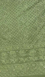 将图像加载到图库查看器中， Women&#39;s Lakhnavi Handcrafted Viscose Georgette Chikankari Unstitched Kurti Fabric - HONC0206902
