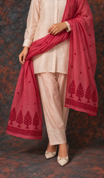 Women's Lucknowi Handcrafted Cotton Chikankari Dupatta - HONC0306251