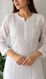 Women's Lucknowi Handcrafted Cotton Chikankari Kurti - HONC0280041