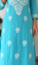 Women's Lucknowi Handcrafted Modal Cotton Chikankari Kurti- HONC0392399