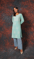 Sufiyani Women's Lucknowi Handcrafted Cotton Chikankari Kurti - HONC0138239