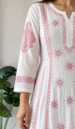 Divya Women's Lucknowi Handcrafted Cotton Chikankari Kurti - HONC0213372