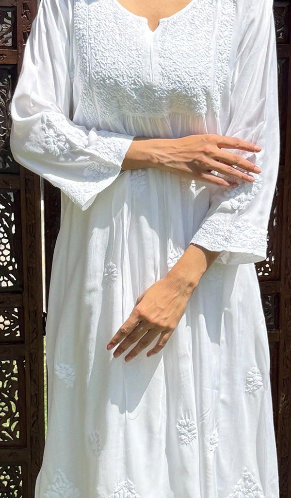 Women's Lucknowi Handcrafted Muslin Chikankari Kurti - HONC0202141