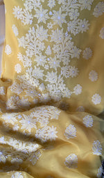 Load image into Gallery viewer, Women's Lucknowi Handcrafted Faux-Georgette Unstitched Chikankari Suit Material - HONC0348785
