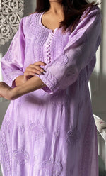 将图像加载到图库查看器中， Women's Lucknowi Handcrafted Raw silk Chikankari Kurti - HONC0330089