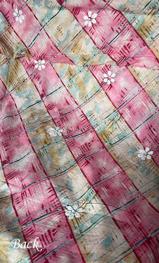 Women's Lakhnavi Handcrafted Cotton Chikankari Unstitched  Kurta And Kurta Dupatta Set - HONC0312681