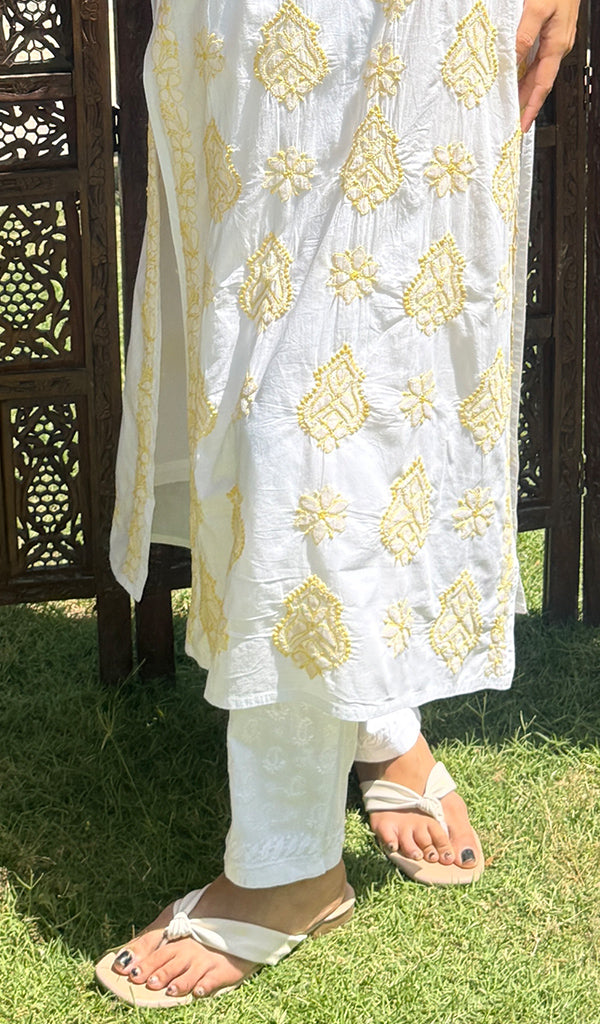 Women's Lucknowi Handcrafted Cotton Chikankari Kurti - HONC0273978