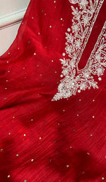 Load image into Gallery viewer, Women's Lakhnavi Handcrafted Mul Chanderi Unstitched Chikankari Full Suit - HONC0362593
