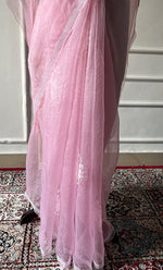 将图像加载到图库查看器中， Women's Lucknowi Handcrafted Pure Organza Silk Chikankari Saree - HONC0321771