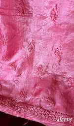 将图像加载到图库查看器中， Women's Lakhnavi Handcrafted Tussar Silk Chikankari Unstitched Kurti Fabric - HONC0255933
