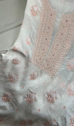 Load image into Gallery viewer, Women's Lakhnavi Handcrafted Unstitched Mul Chanderi Kurta And Dupatta Set - HONC0326141