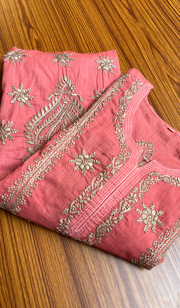 Women's Lucknowi Handcrafted  Cotton Chikankari Kurti - HONC0301081