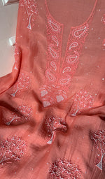 将图像加载到图库查看器中， Women's Lakhnavi Handcrafted Mul Chanderi Unstitched Kurta And Dupatta Set - HONC0253625