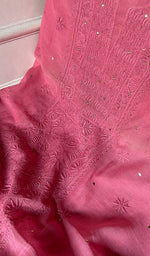 将图像加载到图库查看器中， Women's Lakhnavi Handcrafted Maheshwari Mul Chanderi Unstitched Kurta And Dupatta Set- HONC0269591