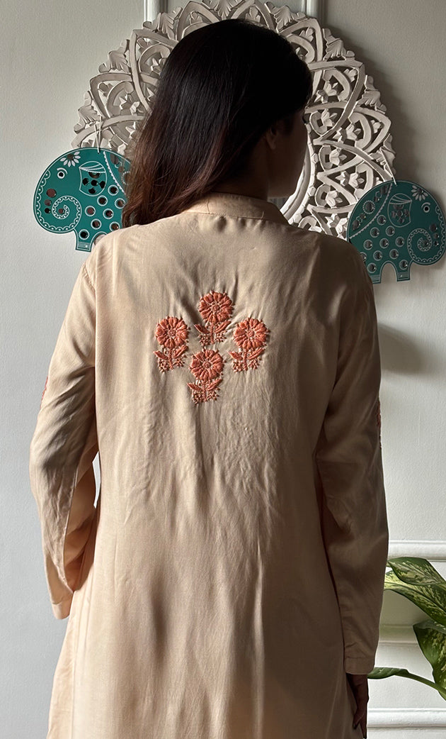 Women's Lakhnavi Handcrafted Modal Cotton Chikankari Top - HONC0315222