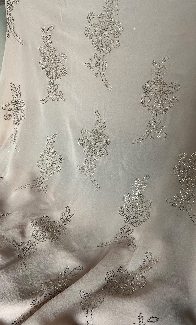 Women's Lucknowi Handcrafted Viscose Georgette Unstitched Chikankari Suit Material - HONC0336840