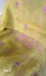 将图像加载到图库查看器中， Gulaab Women's Lakhnavi Handcrafted Pure Organza Chikankari Unstitched Kurta And Dupatta Set- HONC0311853