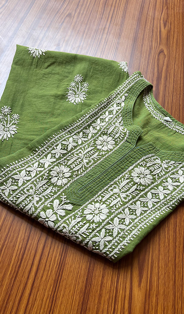Women's Lucknowi Handcrafted Cotton Chikankari Kurti - HONC0301046