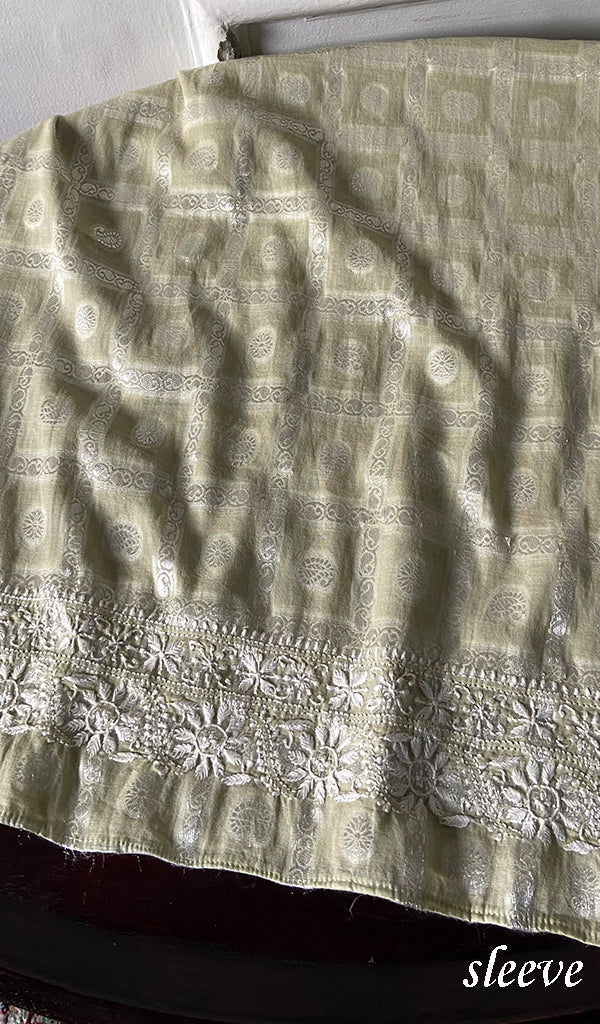 Aarya Lucknowi Handcrafted Cotton Unstitched Chikankari Unstitched Unisex Kurta Fabric - HONC0335275