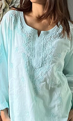 Load image into Gallery viewer, Women&#39;s Lucknowi Handcrafted Muslin Chikankari Kurti - HONC0217283
