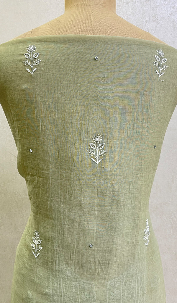 Women's Lakhnavi Handcrafted Mul Chanderi Kurta And Dupatta Set- HONC0128669