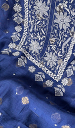Load image into Gallery viewer, Women&#39;s Lakhnavi Handcrafted Mul Chanderi Semi - Stitched Kurta And Dupatta Set - HONC0SOLD
