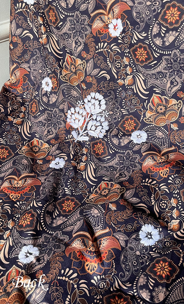 Women's Lakhnavi Handcrafted Cotton Chikankari Unstitched Kurti Fabric - HONC0315331