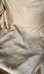 Load image into Gallery viewer, Women&#39;s Lakhnavi Handcrafted Munga Silk Unstitched Chikankari Kurta And Dupatta Set- HONC0259727
