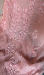 将图像加载到图库查看器中， Women's Lakhnavi Handcrafted Mul Chanderi Unstitched Chikankari Full Suit Material - HONC0354633