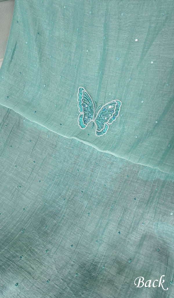 Titlee Women's Lakhnavi Handcrafted Mul Chanderi Unstitched Chikankari Full Suit Material - HONC0339577