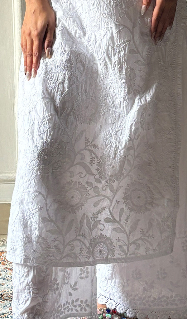 Women's Lakhnavi Handcrafted Cotton Chikankari Kurti - HONC0347113