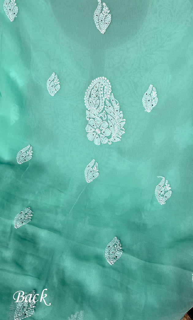 Women's Lucknowi Handcrafted Faux-Georgette Chikankari Suit Material - HONC0263067