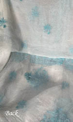 Load image into Gallery viewer, Women&#39;s Lakhnavi Handcrafted Pure Organza Chikankari Unstitched Kurta And Dupatta Set-HONC0288320
