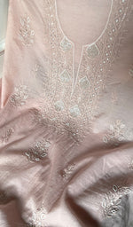 Load image into Gallery viewer, Women's Lakhnavi Handcrafted Mul Chanderi Unstitched Chikankari Full Suit Material - HONC0314655