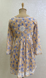 将图像加载到图库查看器中， Rehnuma Women&#39;s Lakhnavi Handcrafted Printed Mulmul Cotton Chikankari Top - HONC0162209
